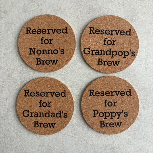 Father’s Day Cork Coaster – Personalised Gift