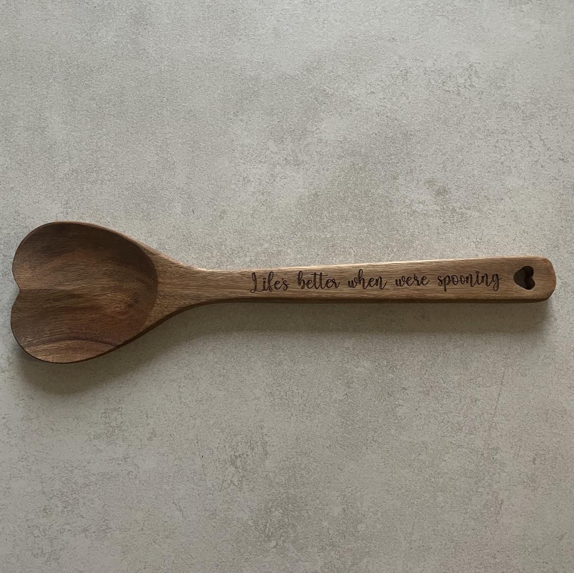 Personalised Love Heart Wooden Acacia Spoon
