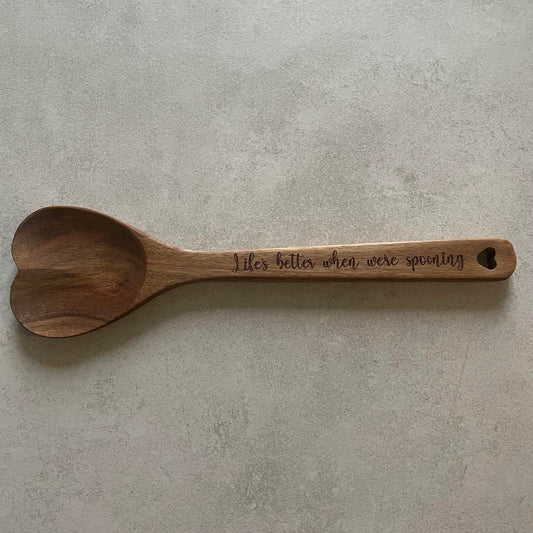 Personalised Love Heart Wooden Acacia Spoon