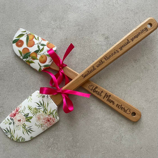 Personalised Small Silicone Floral Spatula