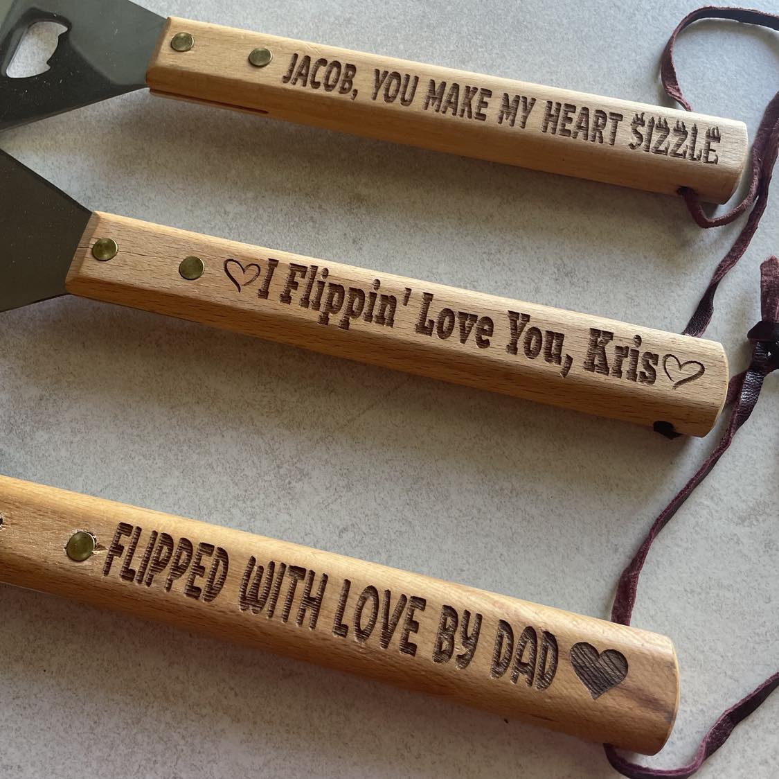 Personalised BBQ Spatula, Custom Engraved Grill Tool