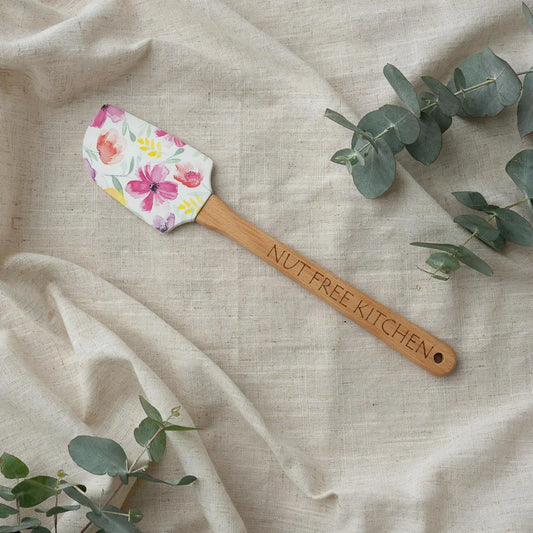Silicone Spatula with Laser Engraved Wooden Handle - Nut Free Kitchen