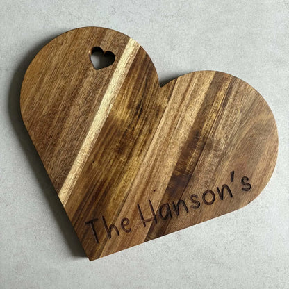Personalised Love Heart Acacia Serving Board