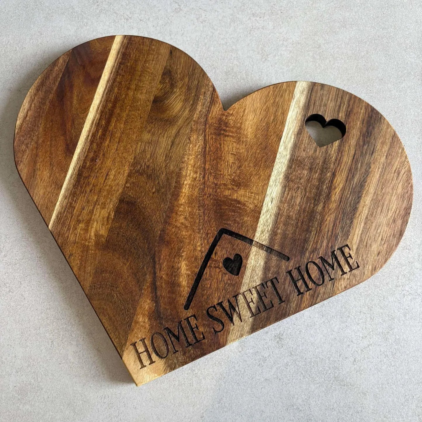 Personalised Love Heart Acacia Serving Board