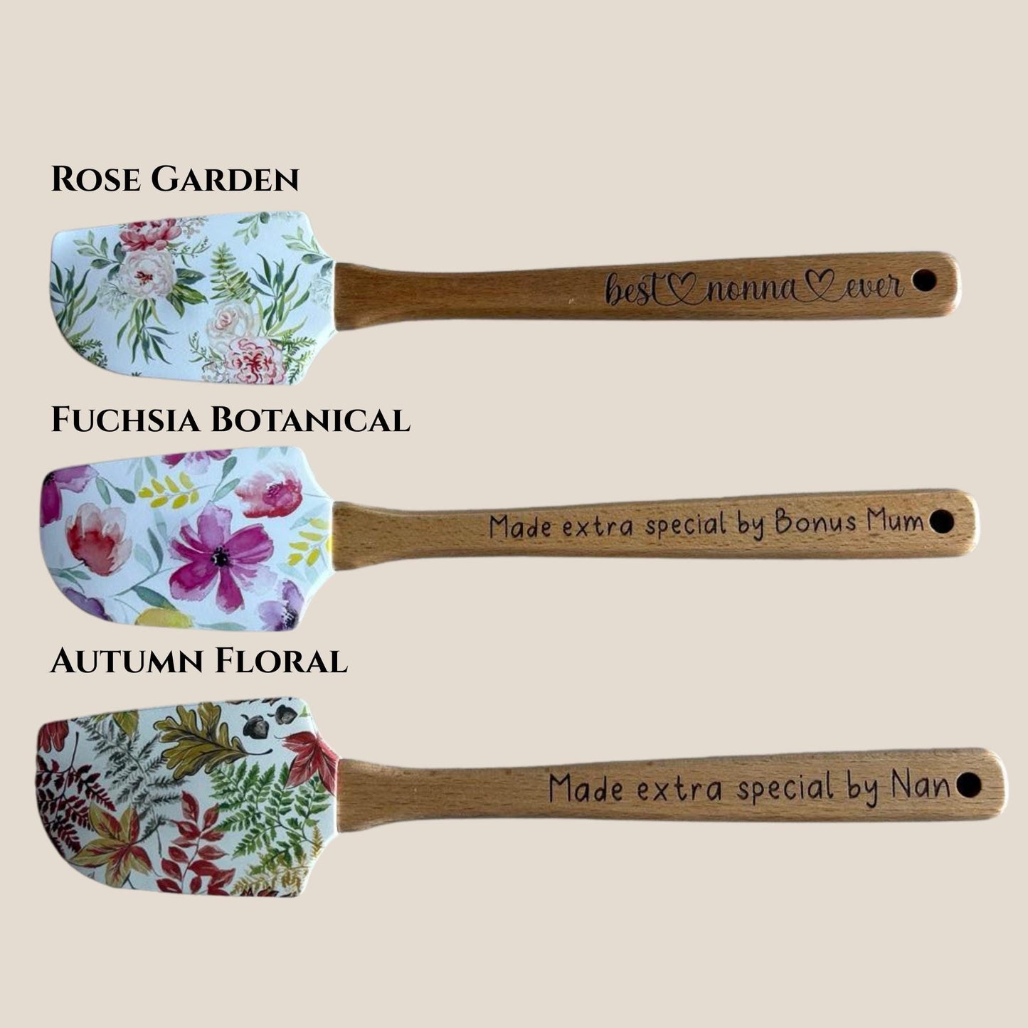 Best seller - Personalised Floral Spatula Engraved