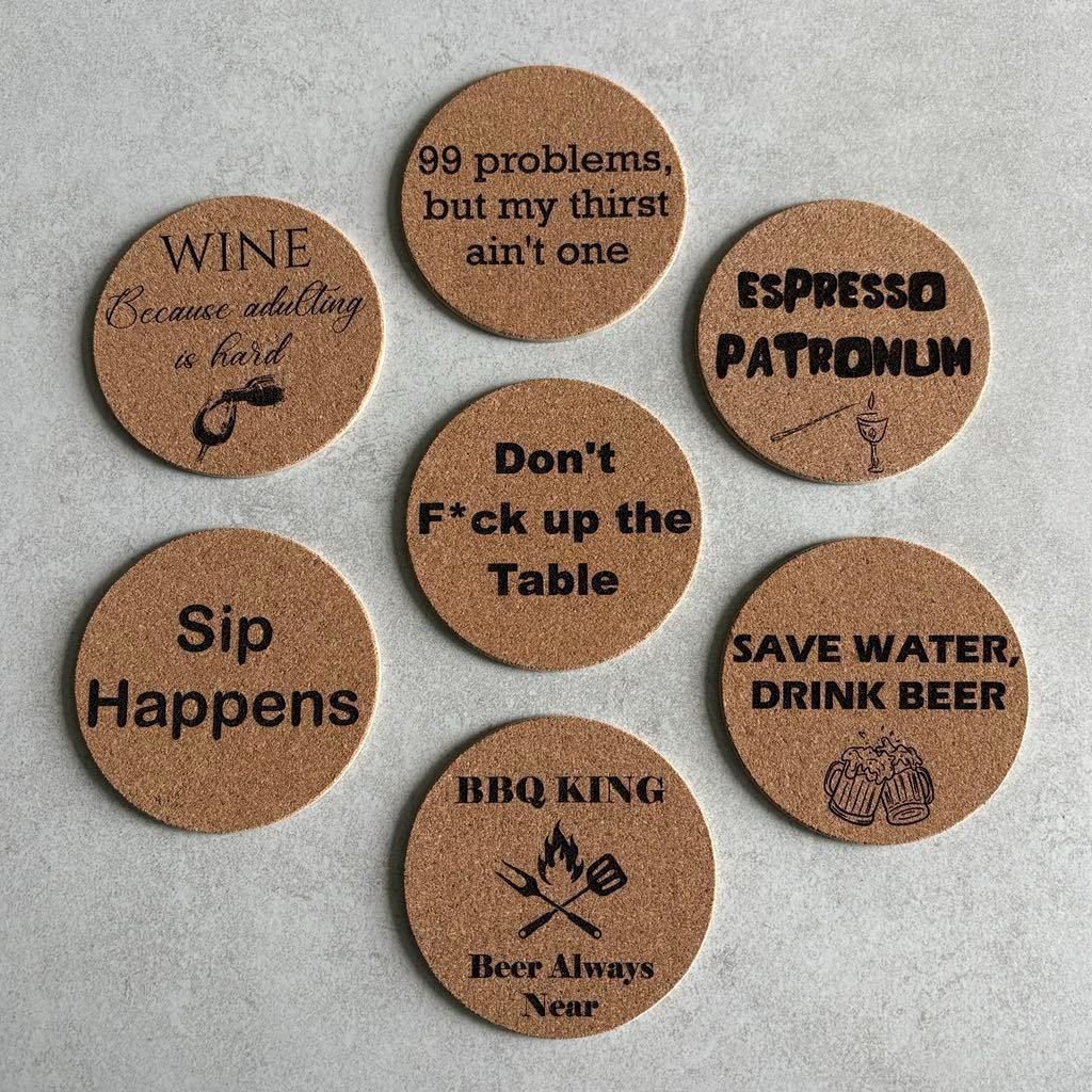 Funny Cork Coaster – Ready to Go Designs