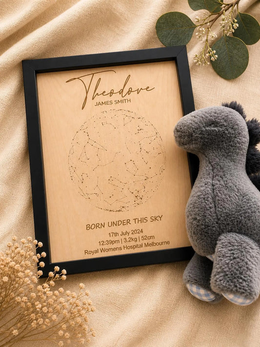 Personalised Star Map – Baby’s Birth Sky Constellation