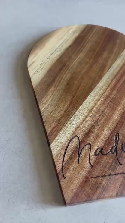 Personalised Love Heart Acacia Serving Board
